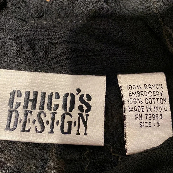 D womens Chico’s black long sleeve button front plus size blouse 3 - Picture 5 of 5